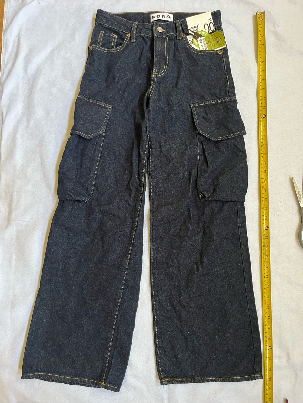 Marshalls Dark Blue Wide Leg Cargo Jeans